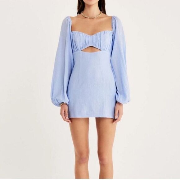 Free People x RUMER Camille Mini Dress Blue Small NWT - Picture 1 of 10